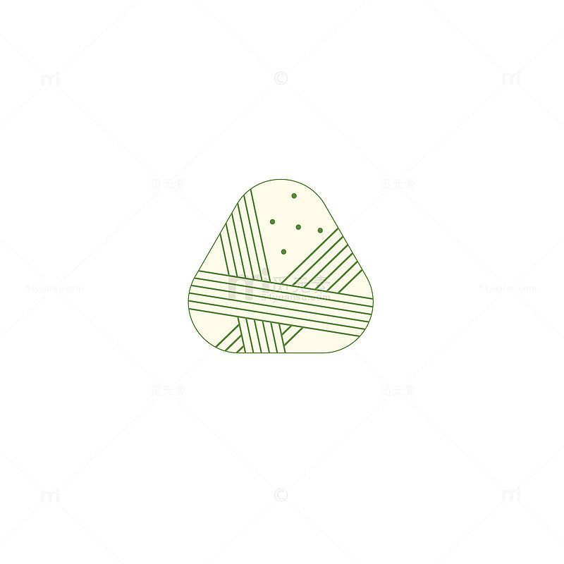 极简风几何图案线条粽子装饰设计素材