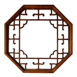 中式木质八角窗格装饰