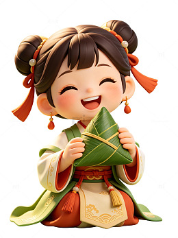 端午节可爱3d女孩模型