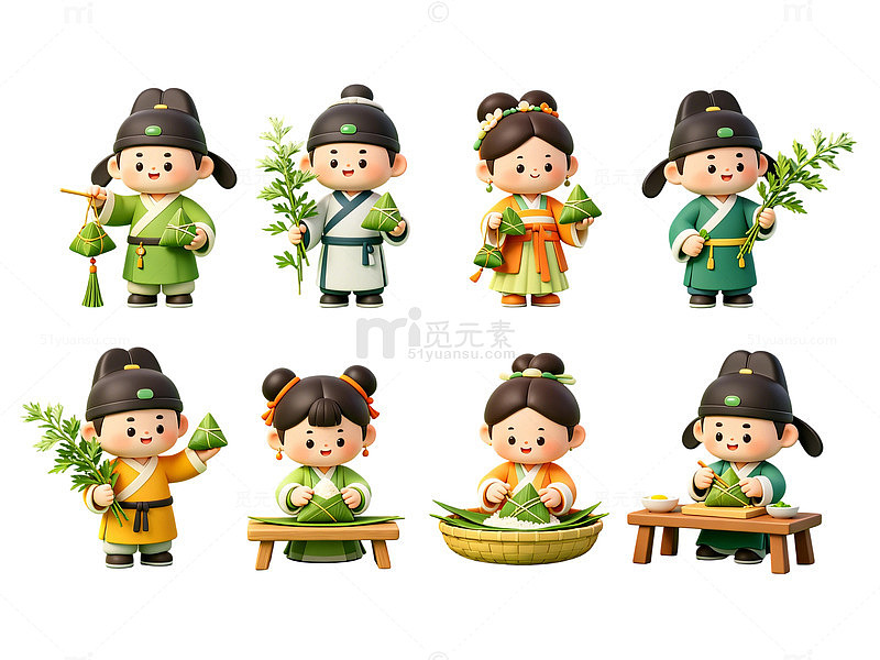 3d人物模型端午节