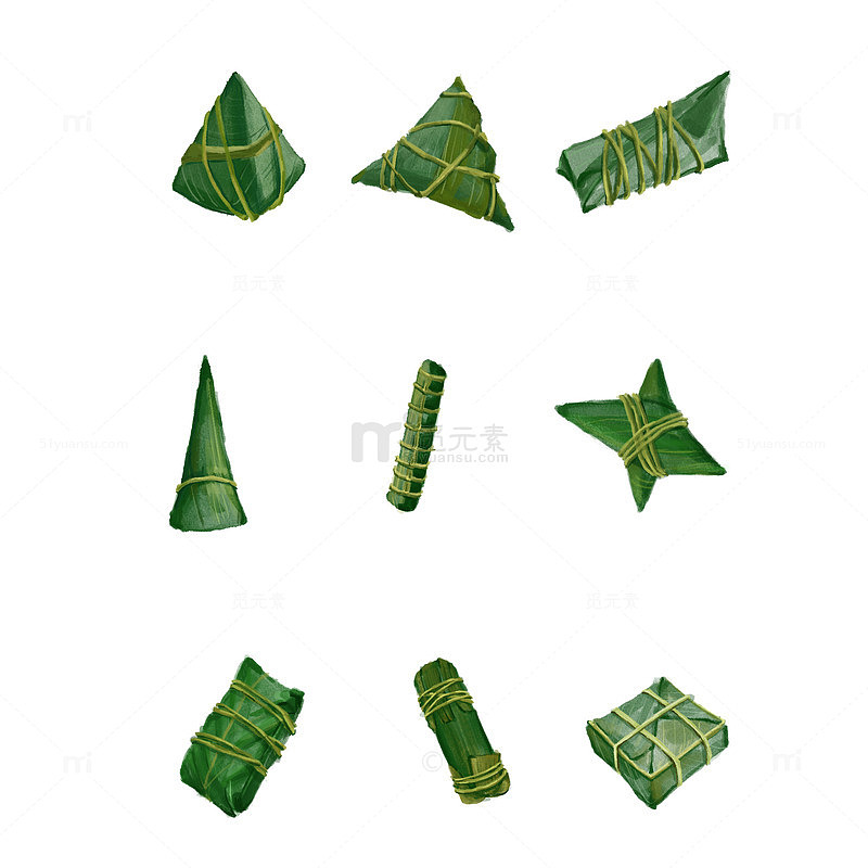 手绘粽子九宫格