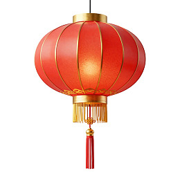 红色中式灯笼悬挂装饰
