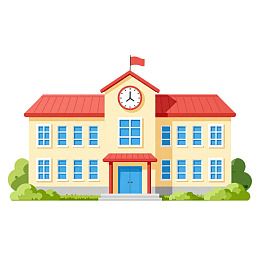 卡通风格学校建筑外观