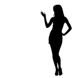 女性优雅站立剪影图片