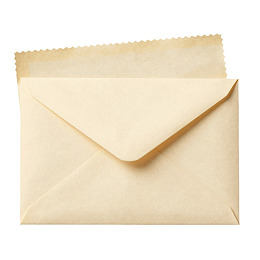 米黄色信封特写图片