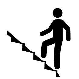 人物正在上楼梯的剪影图