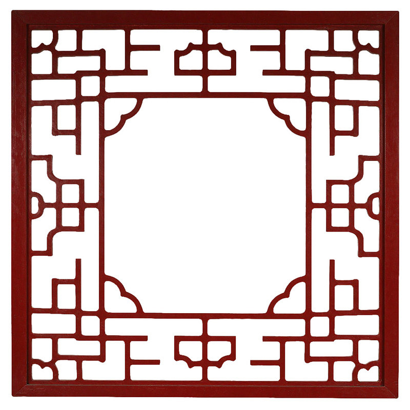 中式木质镂空窗格设计