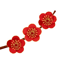 红色梅花枝条装饰图案