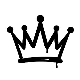 黑色线条风格皇冠图案