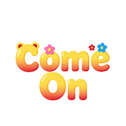 卡通风格“Come On”文字设计