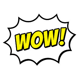 黄色大写字母“WOW！”