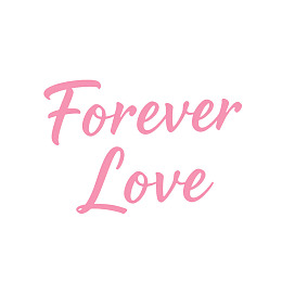 粉色手写体文字‘Forever Love’