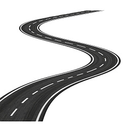 蜿蜒曲折的黑色公路图片