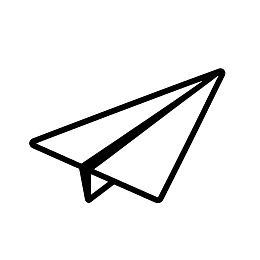 黑色线条纸飞机图标图片