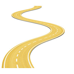 黄色蜿蜒公路线条图图片