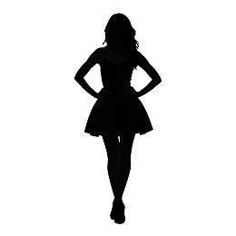 女性轮廓站立姿势剪影