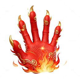 火焰风红色手掌火焰纹设计素材