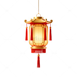 国风新年灯笼发光装饰设计素材