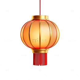 国风新年灯笼3D渲染设计素材