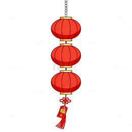 卡通风格春节红灯笼设计素材