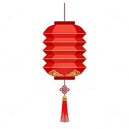 扁平风红色灯笼节日装饰设计素材