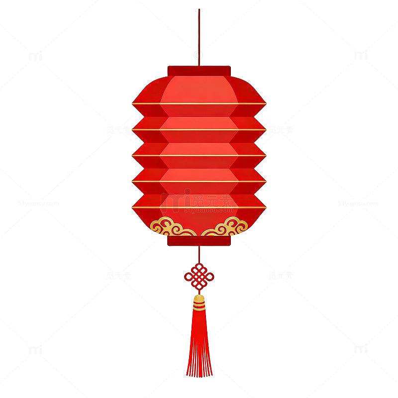 扁平风红色灯笼节日装饰设计素材