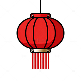 扁平风红色灯笼矢量设计素材