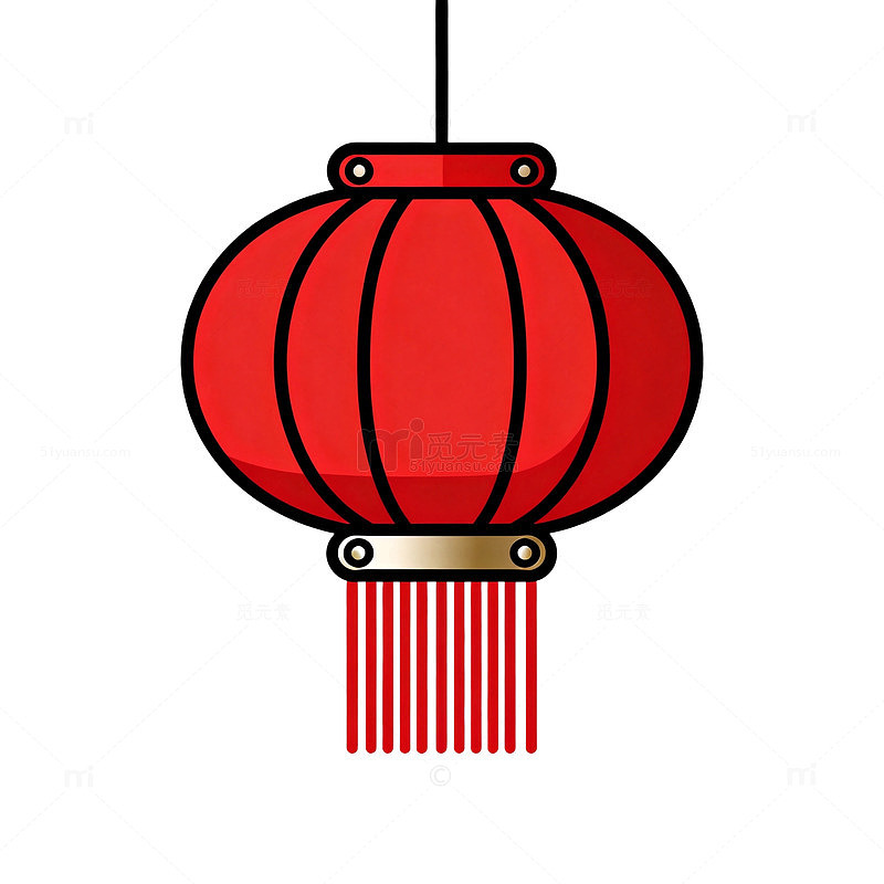 扁平风红色灯笼矢量设计素材