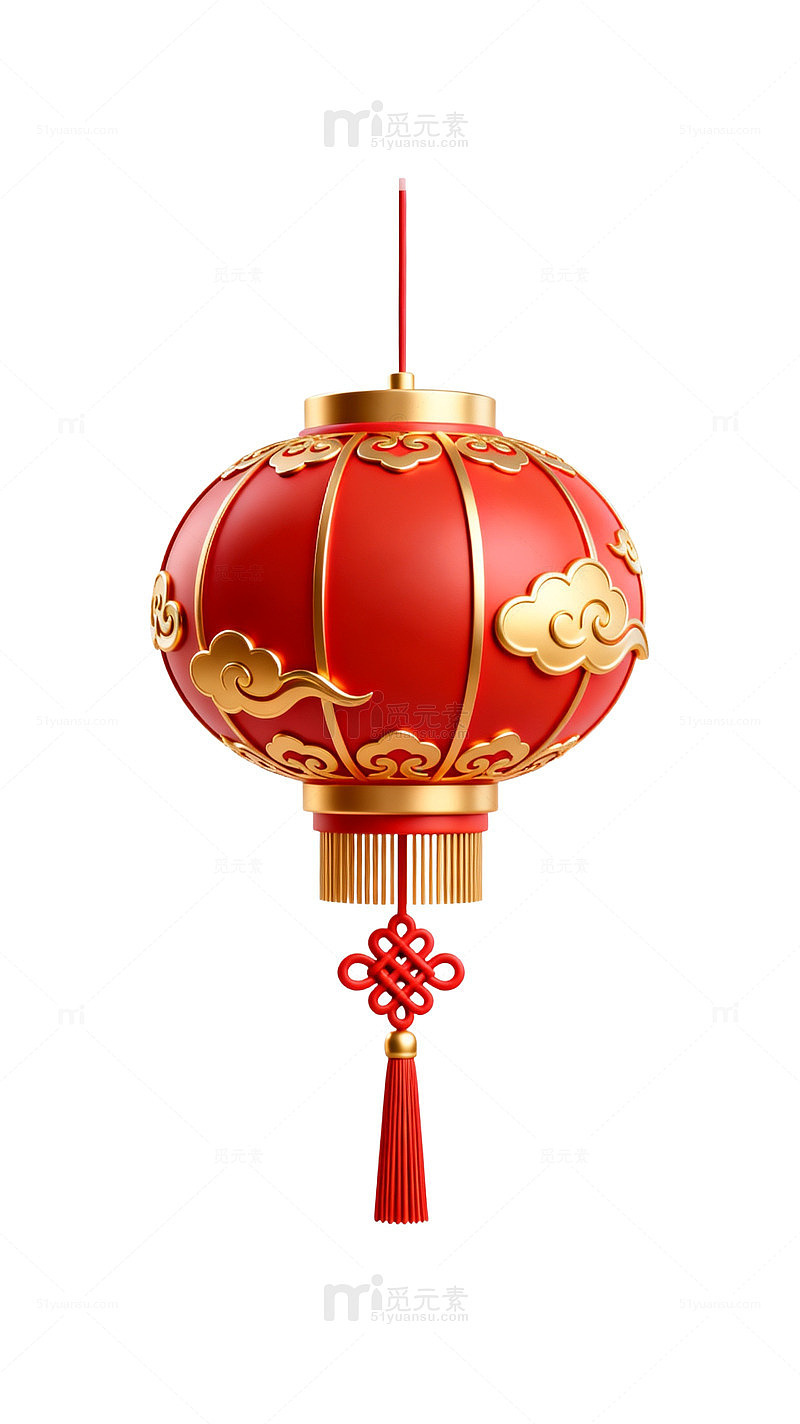写实风中国红灯笼设计素材