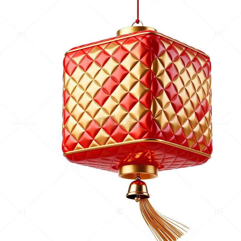 国风新年红金灯笼设计素材