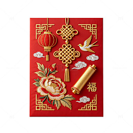 剪纸风春节喜庆元素设计素材