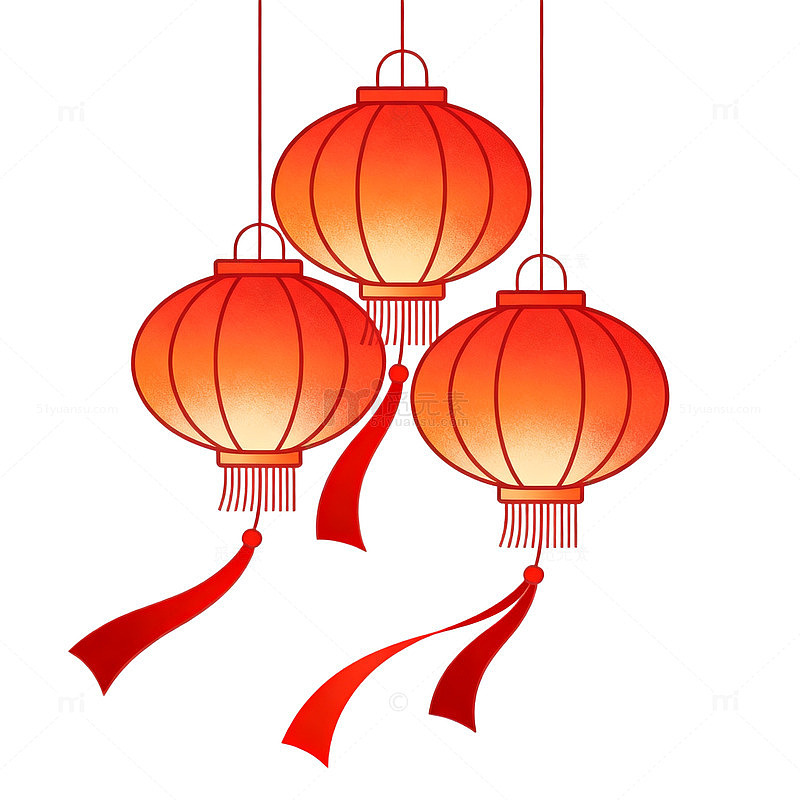 矢量风春节灯笼红色装饰设计素材