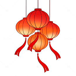 矢量风春节灯笼红色装饰设计素材