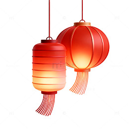 国风手绘灯笼节日装饰设计素材