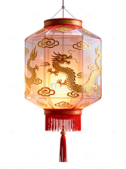 国风传统龙纹灯笼设计素材