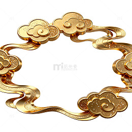 金色祥云纹饰传统中式设计素材