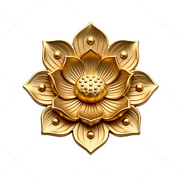 立体风金色莲花浮雕设计素材