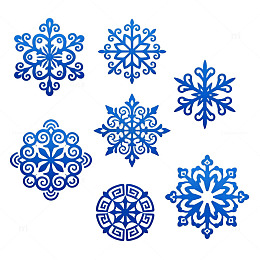 矢量风蓝色雪花图案设计素材