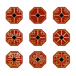 中式传统八角回纹图案设计素材