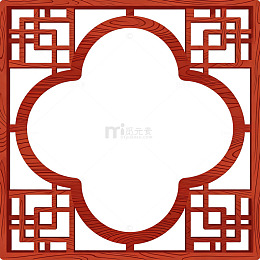 中式风格古典窗花镂空图案设计素材