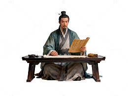 国风古风文人读书场景设计素材