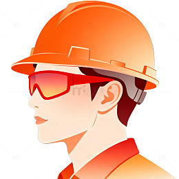 扁平风建筑工人侧面插画设计素材