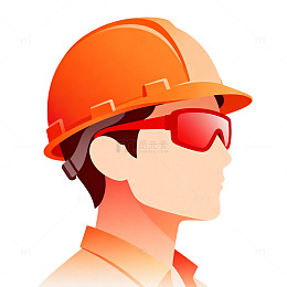 扁平风建筑工人头像插画设计素材