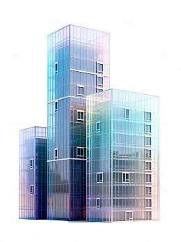 透明风格现代建筑玻璃楼设计素材