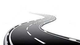 简约风弯曲公路矢量设计素材