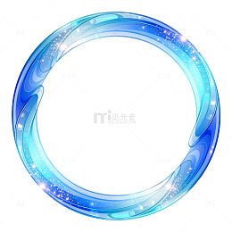 梦幻风蓝色光晕光环设计素材