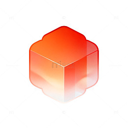 渐变风透明立方体3D设计素材