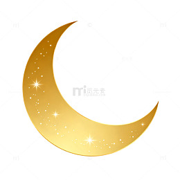 金色简约月亮星光矢量设计素材
