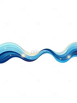 渐变风蓝色波浪线条矢量设计素材