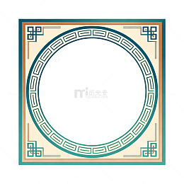 中式古典圆形边框装饰设计素材